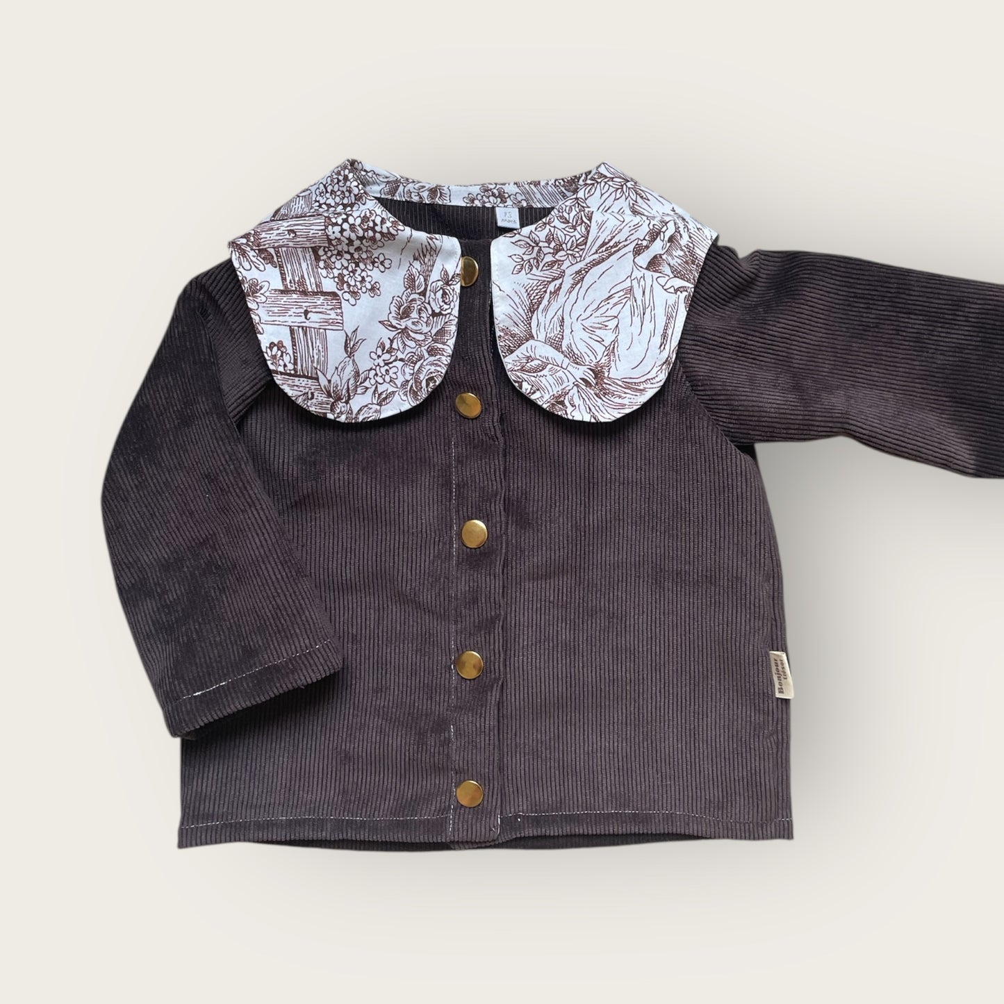 Chemise/Veste velours col Toile de Jouy