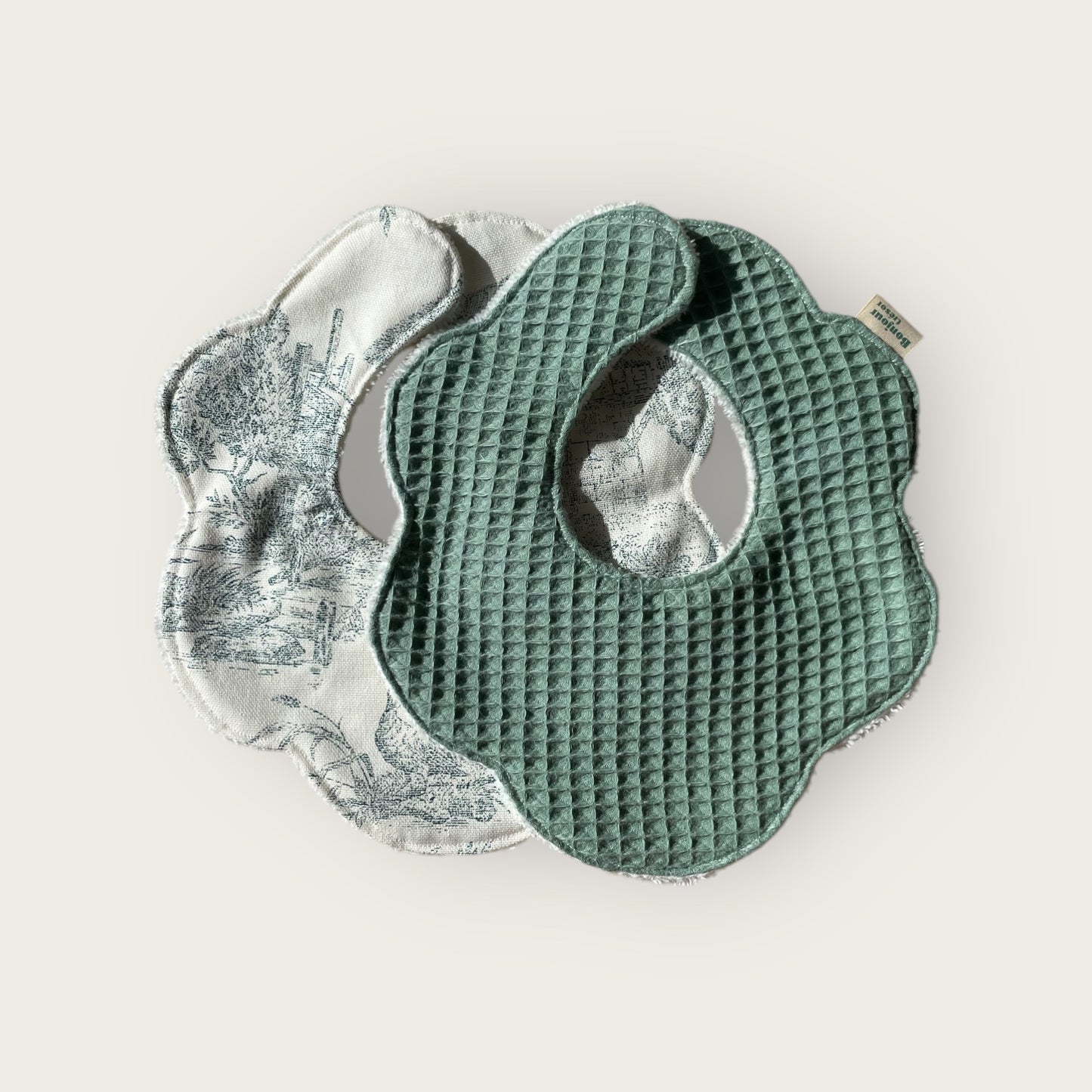 Duo Bavoir fleur Taille M