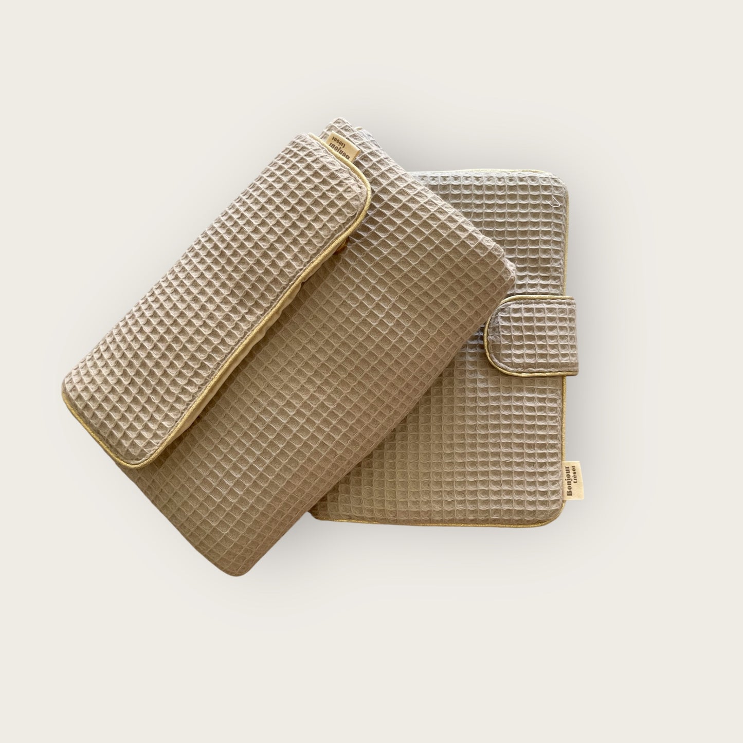 Pack Tapis et Pochette à langer nomade coton nid d’abeille