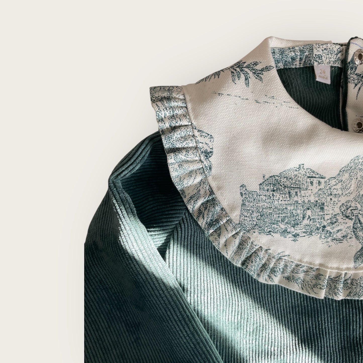 Chemise/Veste velours col Toile de Jouy