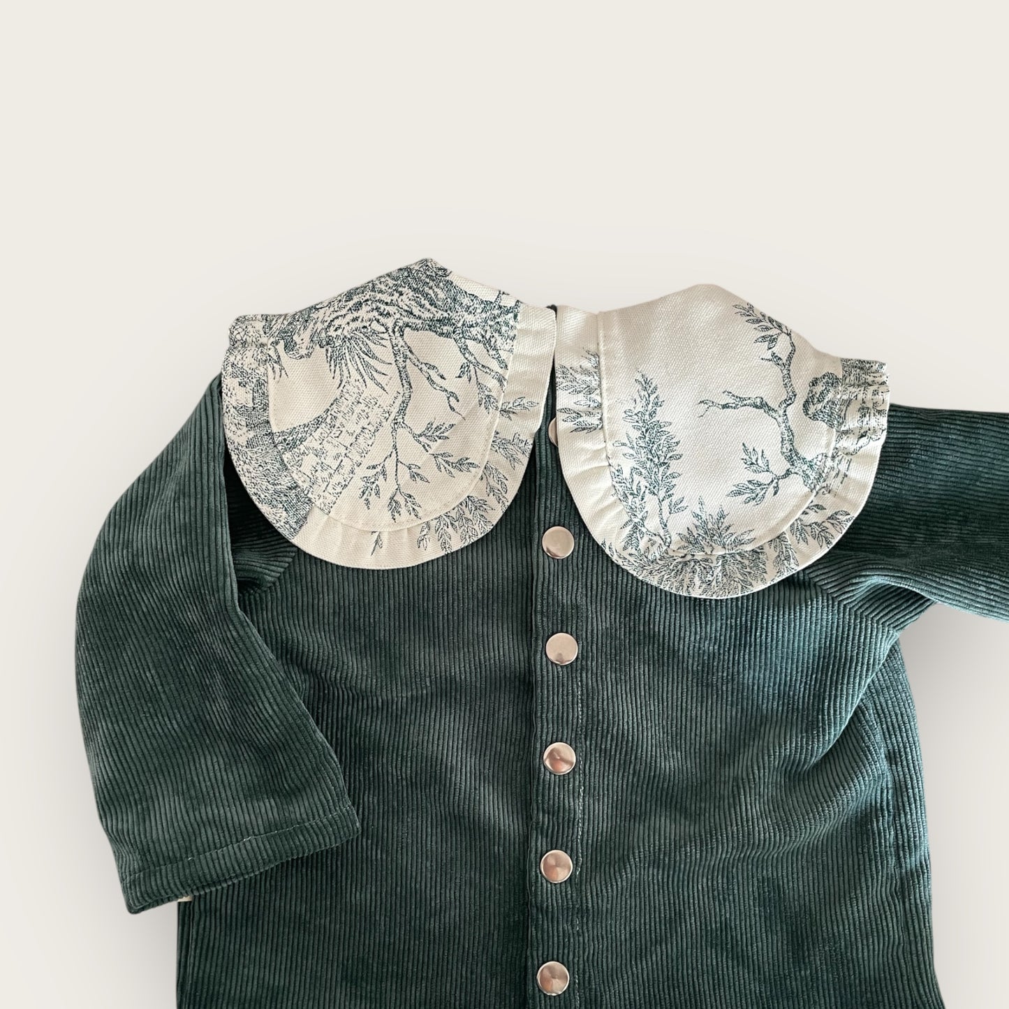 Blouse velours col Toile de Jouy