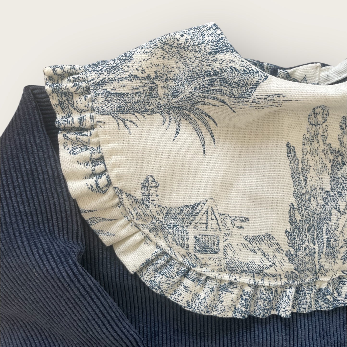 Chemise/Veste velours col Toile de Jouy