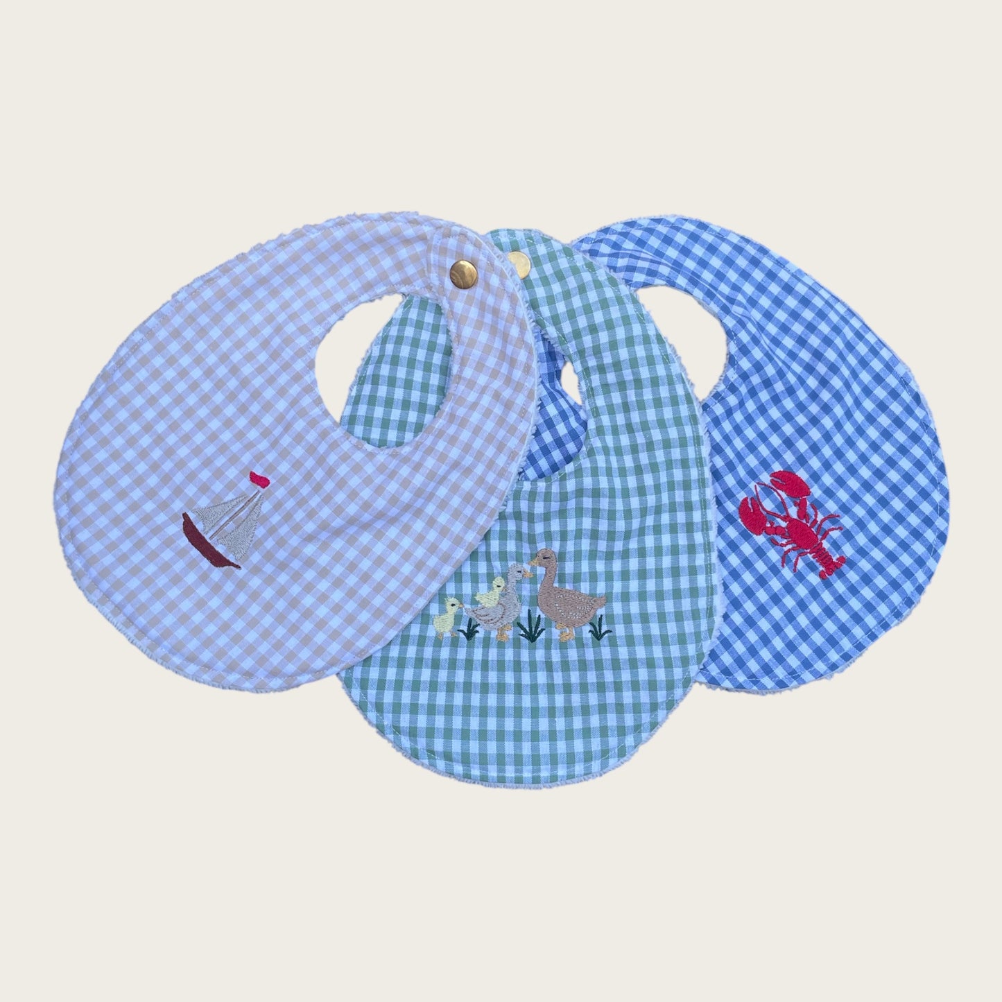 Trio Bavoir Rond Brodés