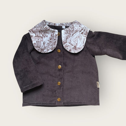 Chemise/Veste velours col Toile de Jouy