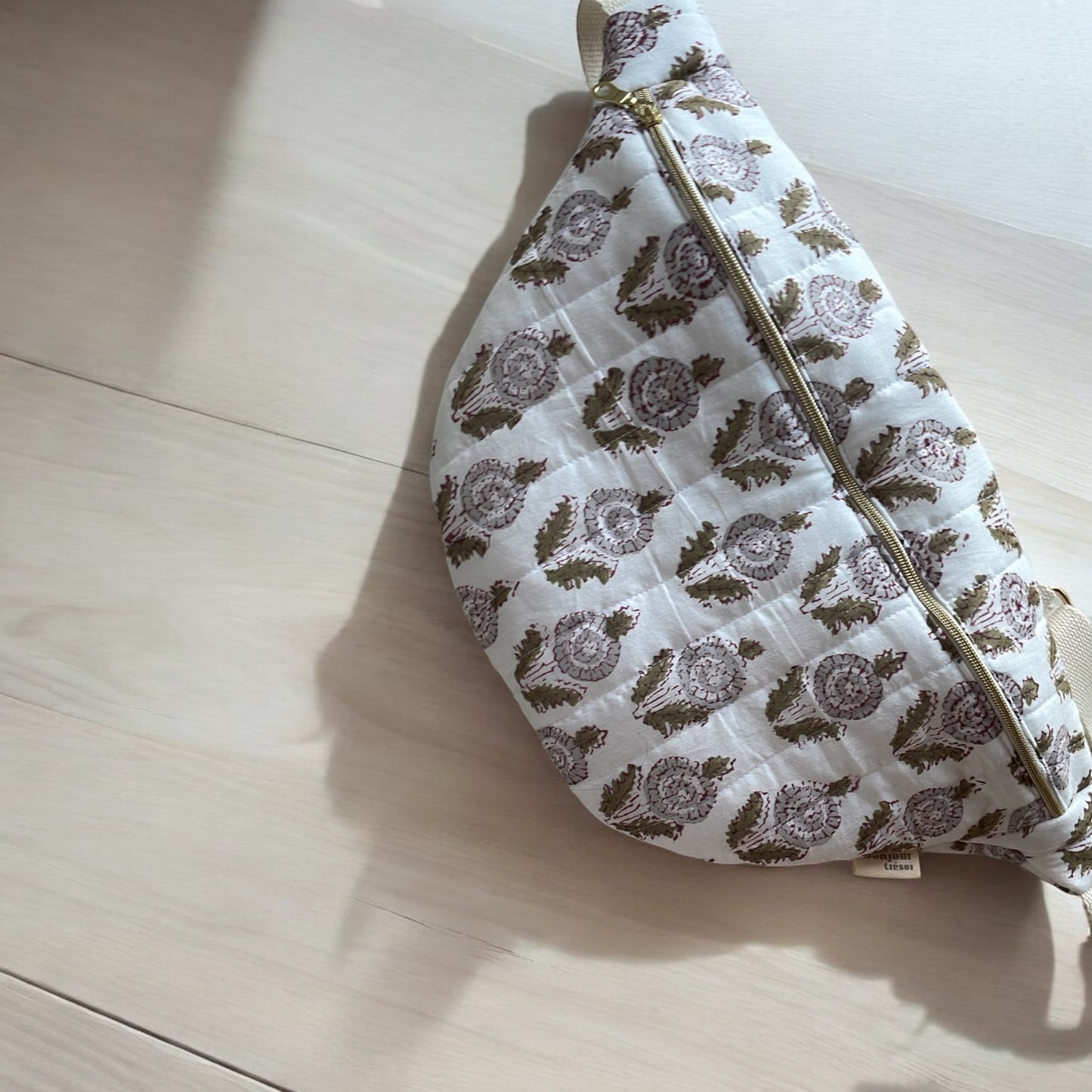 Sac Banane matelassé Coton Block Print Maman