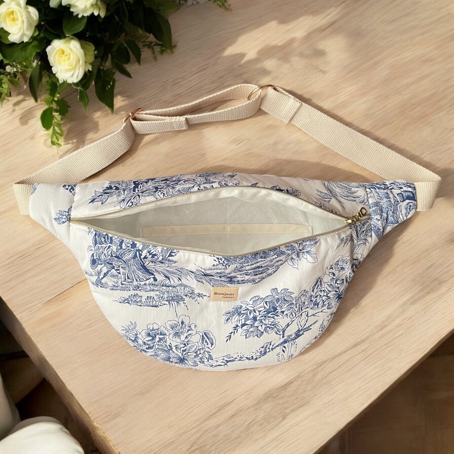 Sac Banane Toile de Jouy Maman