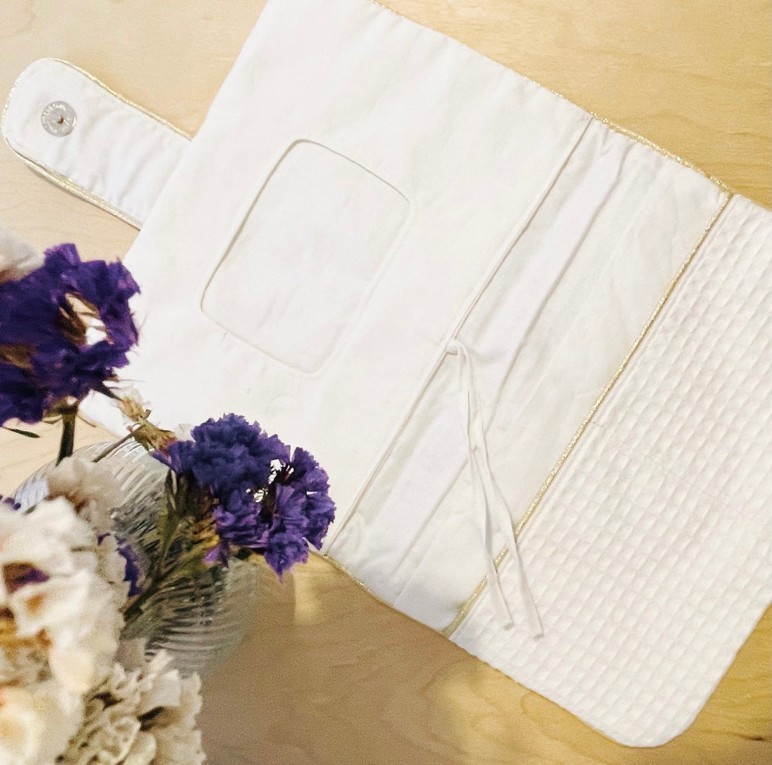 Pack Tapis et Pochette à langer nomade coton nid d’abeille