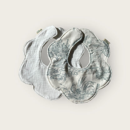 Duo Bavoir fleur Taille M