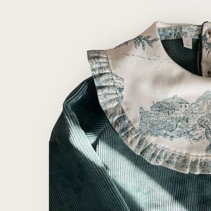Chemise/Veste velours col Toile de Jouy