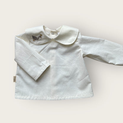 Chemisier Mixte Col Brodé