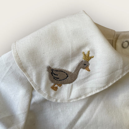 Chemisier Mixte Col Brodé